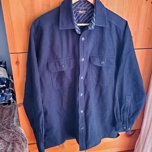 Levi's Men's Navy Blue Brushed Cotton Shacket Size Medium